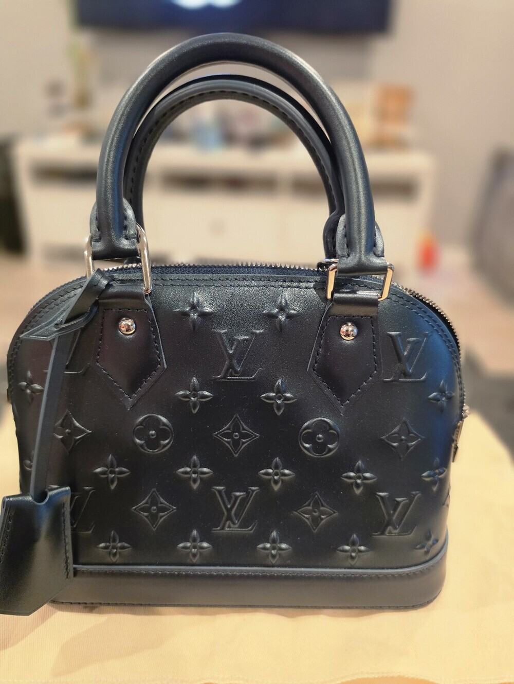 Louis Vuitton Calfskin Debossed Monogram Alma BB